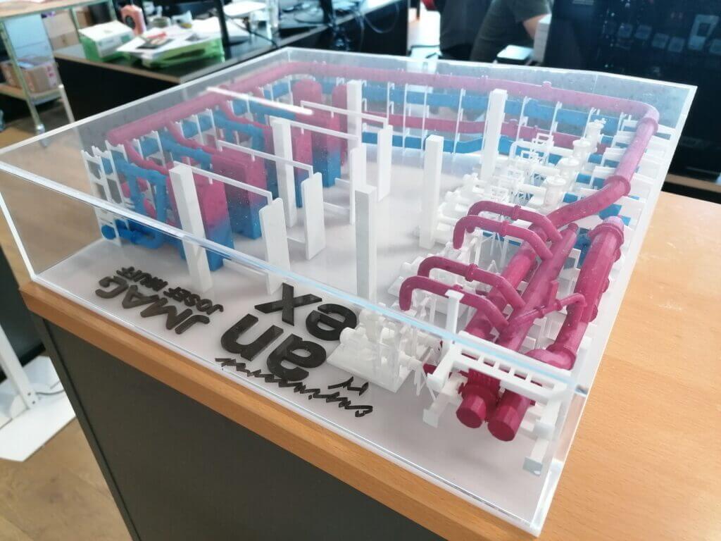 Gefertigtes, gedrucktes 3D-Anschauungs-Model mit Veredelung im SLS Verfahren mit PA12