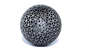 Ball AUs Titan mit gittermuster Veronoi Bionische Optimierung DLM SLM 3D Druckservice